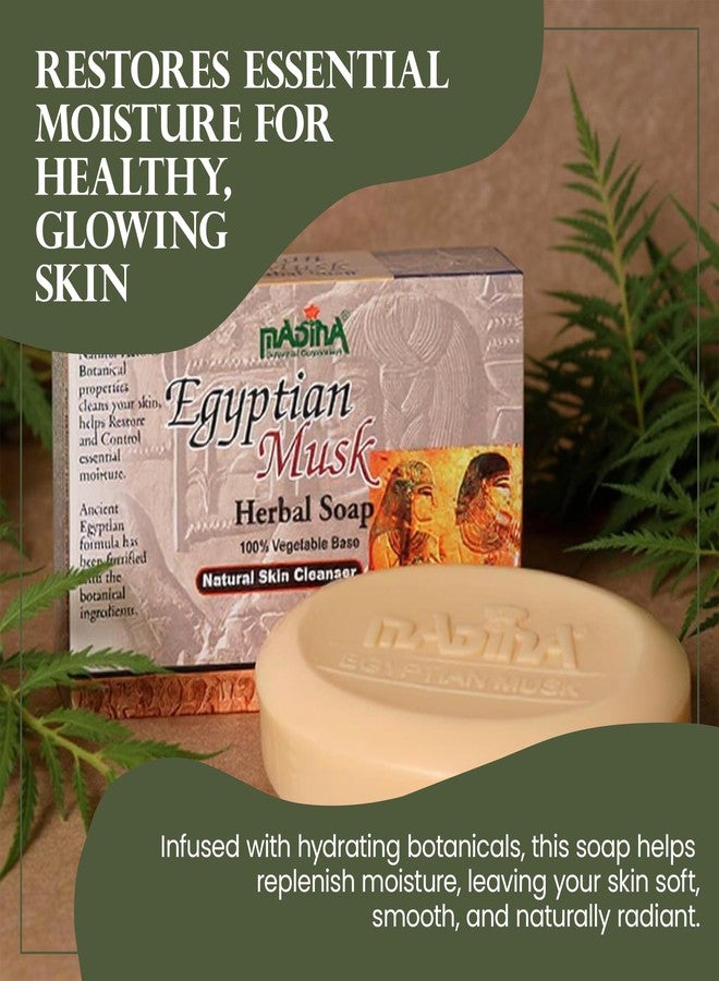 مدينة صابون المسك المصري من المدينة - مرطب، مغذي، مصنوع من مكونات نباتية 100%، حلال، منظف لطيف لجميع أنواع البشرة، تركيبة نباتية، عبوة من 6 قطع (3.5 أونصة لكل قطعة) - Image 4